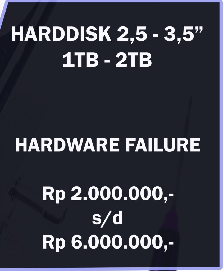 Biaya recovery data Harddisk 1TB