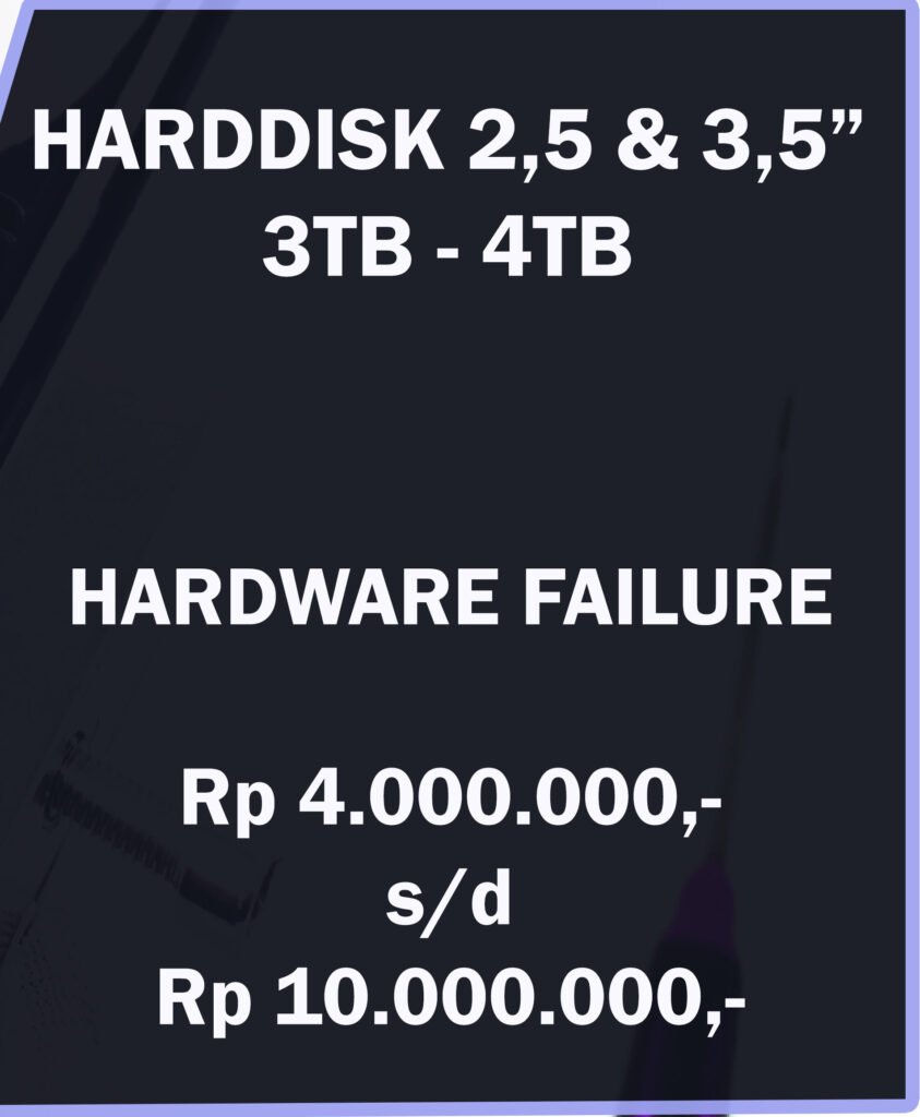 Biaya recovery data Harddisk 4TB