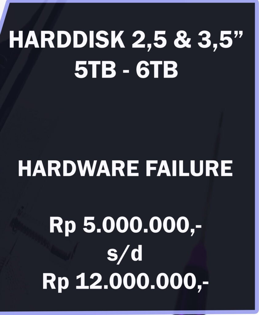Biaya recovery data Harddisk 5TB