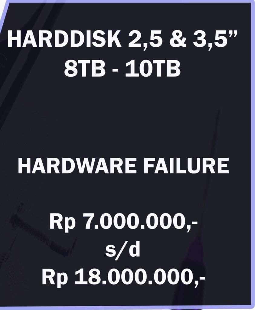 Biaya recovery data Harddisk 8TB