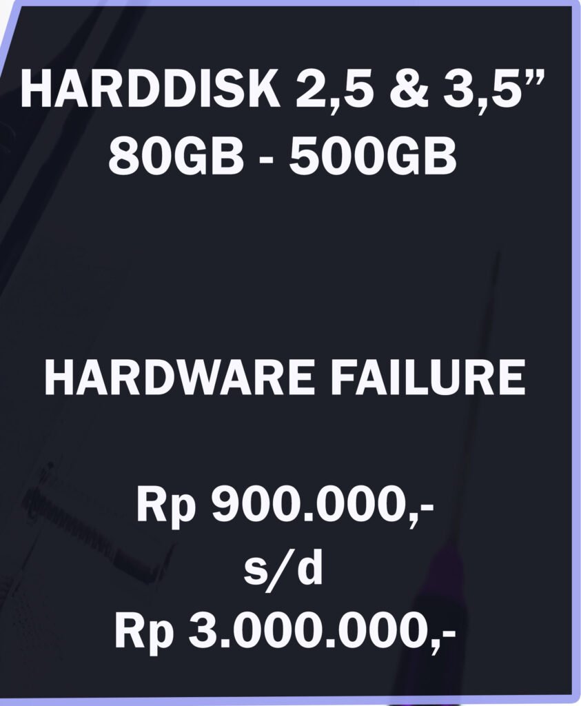 Biaya recovery data Harddisk 500GB